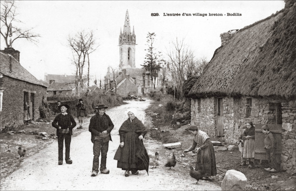 L'entré du village de Bodilis au début des années 1900.