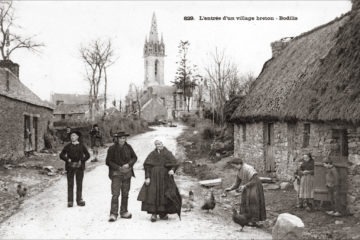 L'entrée du village de Bodilis au début des années 1900.