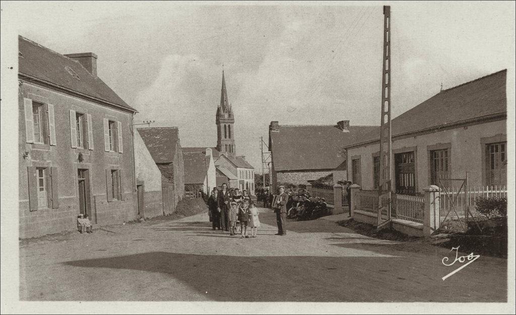 Le bourg de Saint-Ségal et l'église Saint-Sévérin.