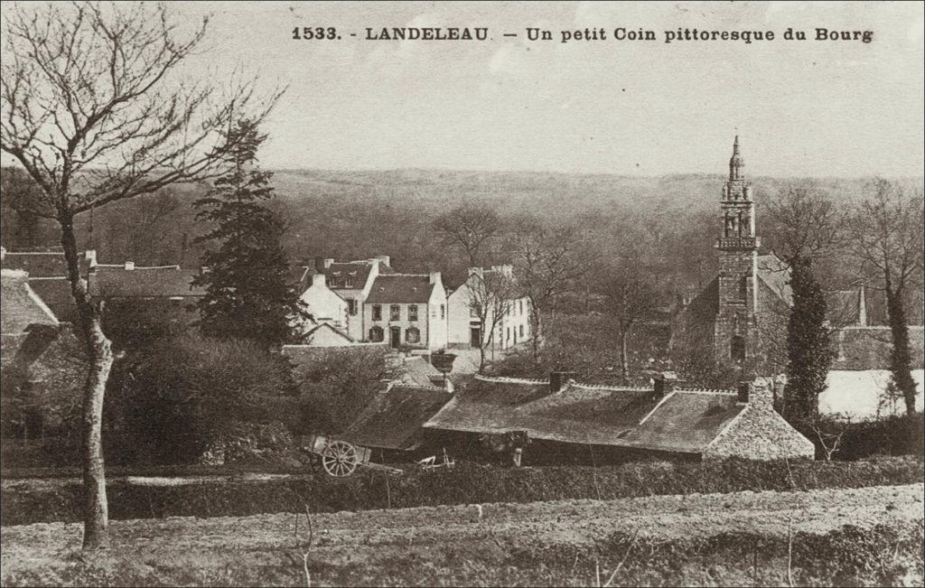 Le bourg de Landeleau au début des années 1900.