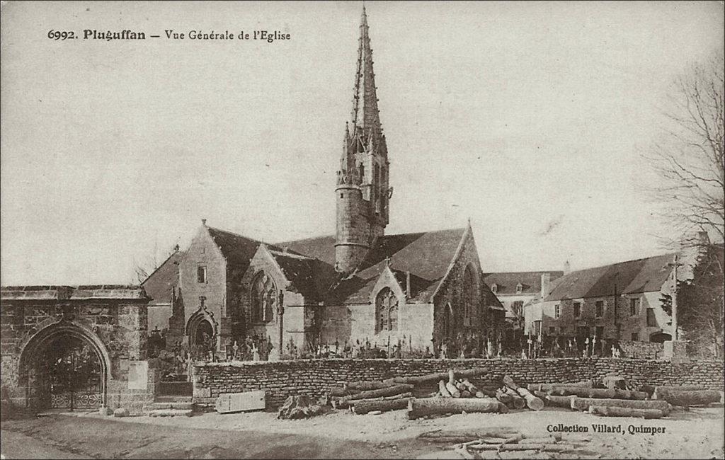 L'église Saint-Cuffan de Pluguffan au début des années 1900.