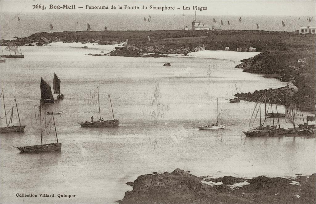 Panorama de la pointe du sémaphore sur la commune de Fouesnant au début des années 1900.