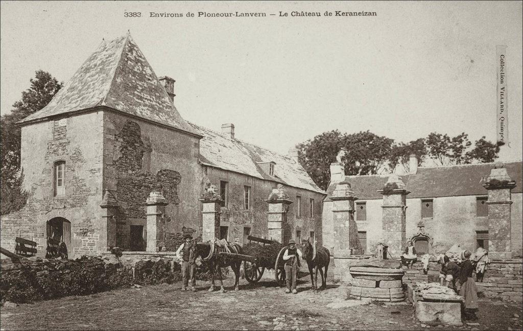 Le château de Kerneizan sur la commune de Plonéour-Lanvern au début des années 1900.