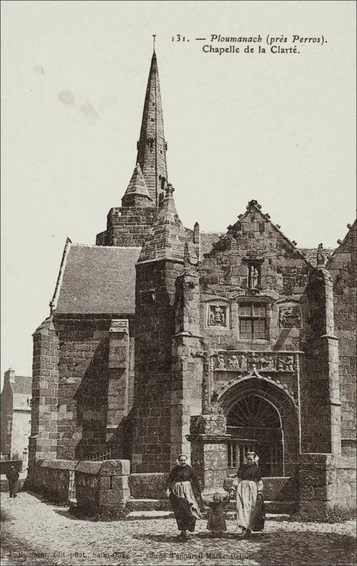 La chapelle de la Clarté près de Saint-Quay-Perros au début des années 1900.