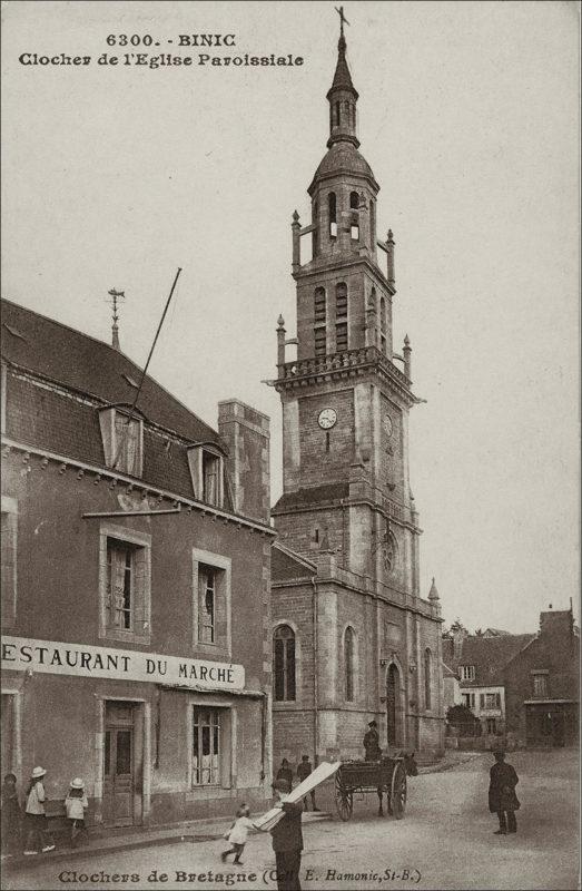 L'église Notre-Dame-du-Bon-Voyage sur la commune de Binic au début des années 1900.