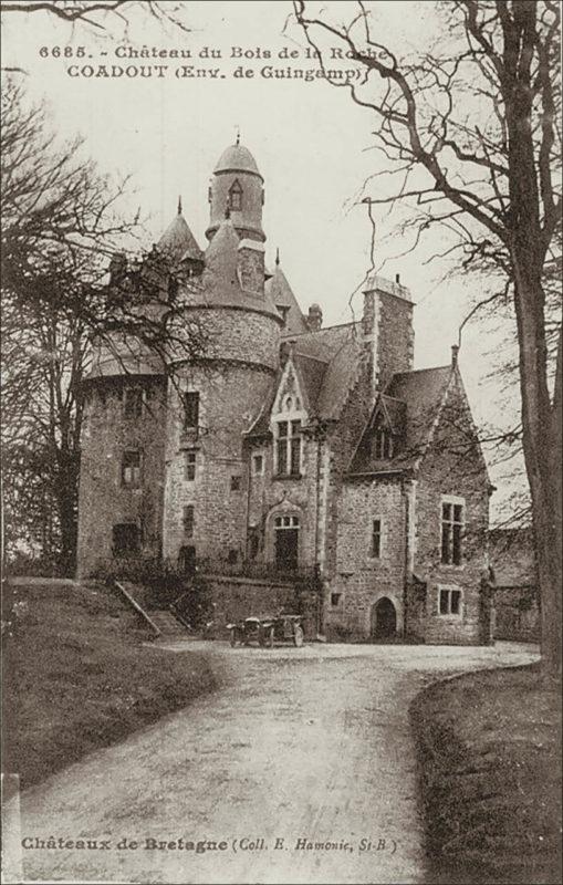 Le château du Bois de la Roche sur la commune de Coadout au début des années 1900.