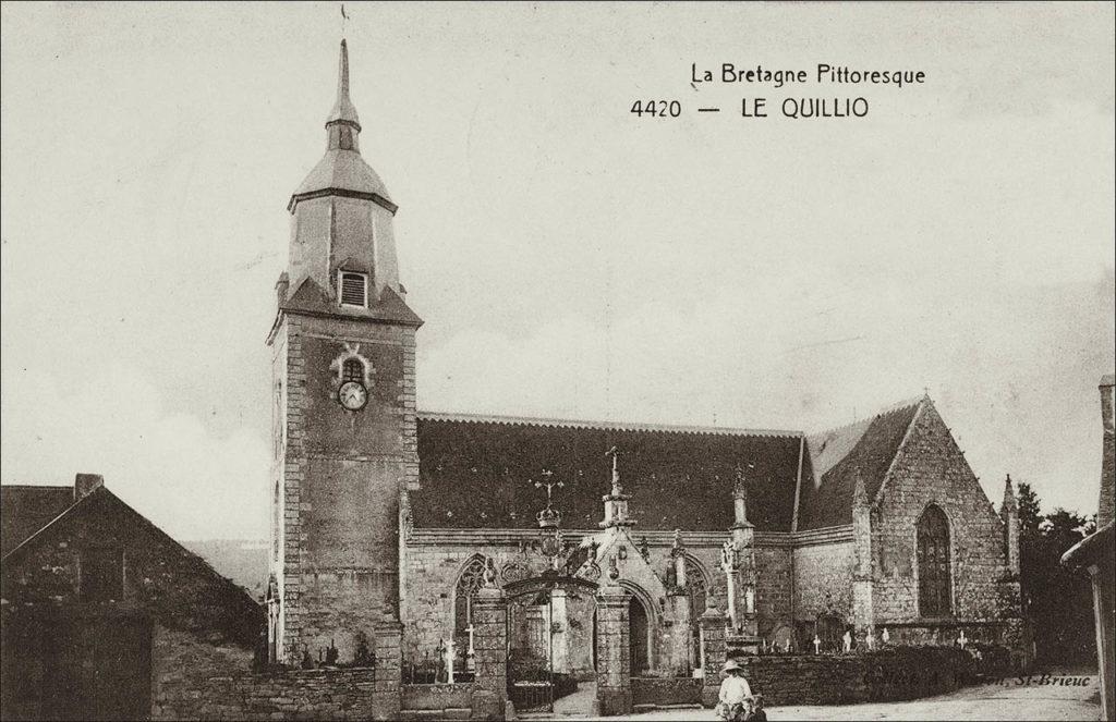 L'église Notre-Dame de la délivrance sur Le Quillio au début des années 1900.