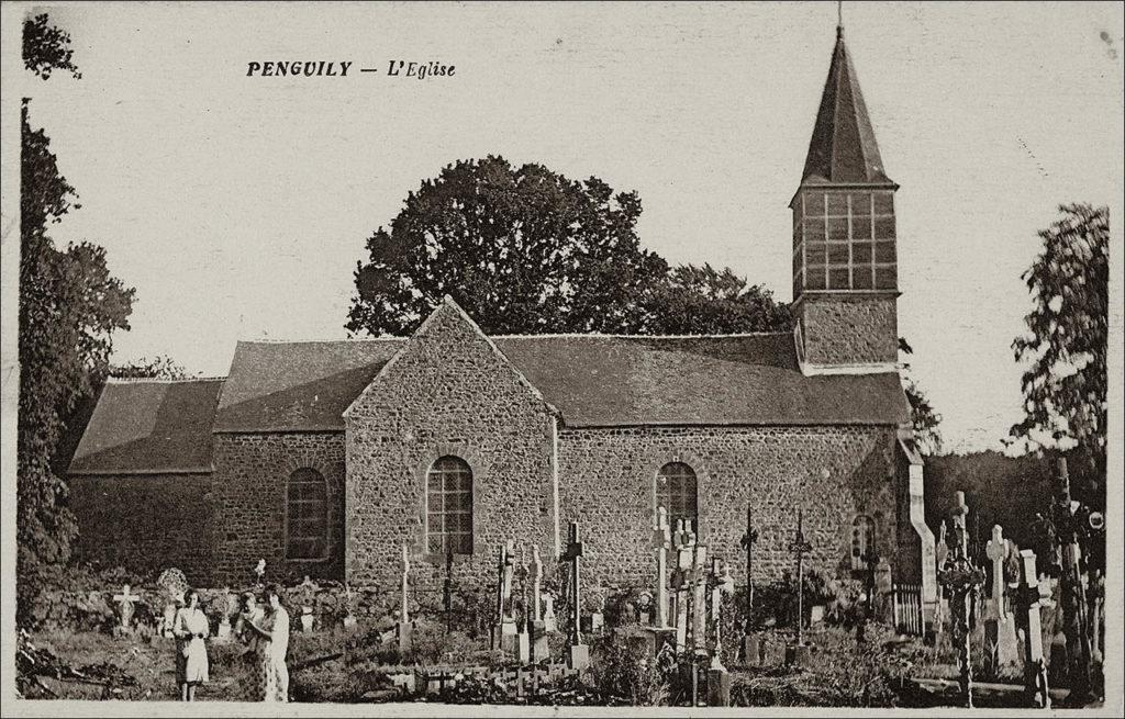 L'église Notre-Dame sur la commune de Penguily au début des années 1900.