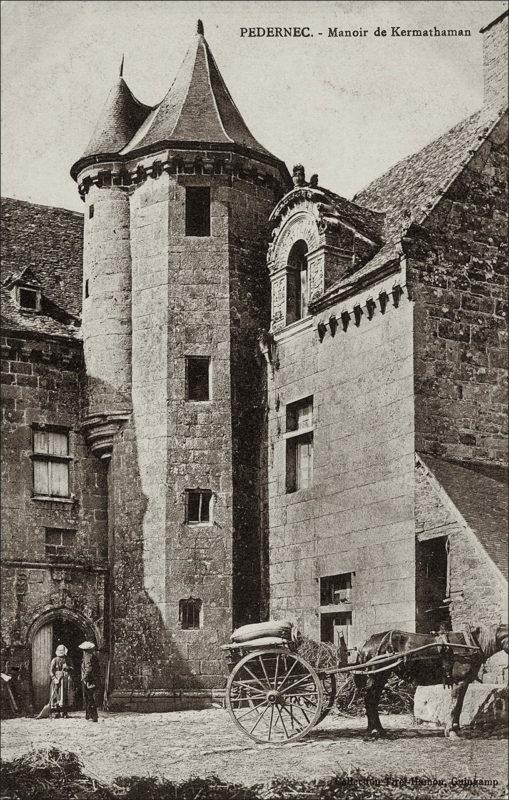 Le manoir de Kermathaman sur la commune de Pédernec au début des années 1900.