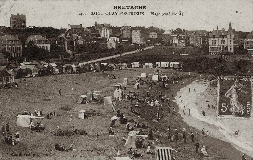 La plage de Saint-Quay-Portrieux au début des années 1900.