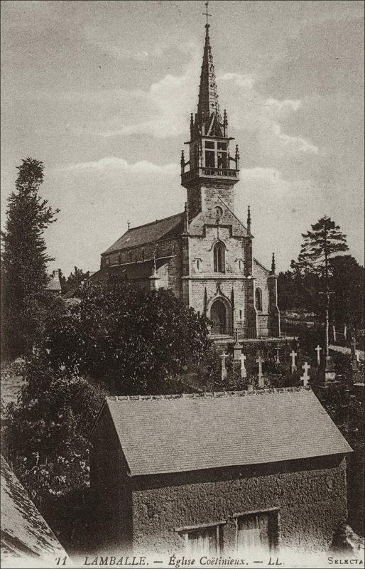 L'église de la commune de Coëtmieux au début des années 1900.