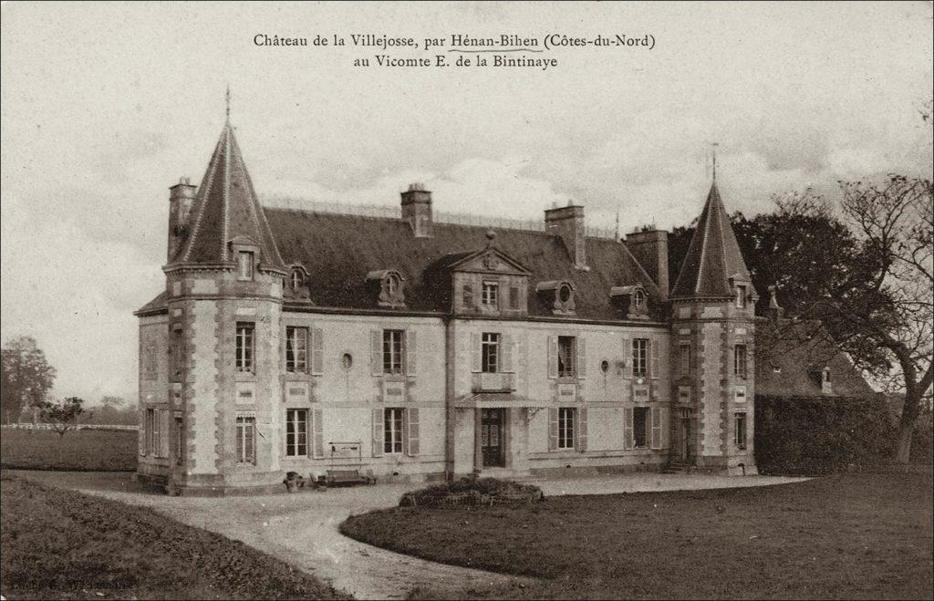 Le château de la Ville-josse sur la commune de Hénanbihen au début des années 1900.