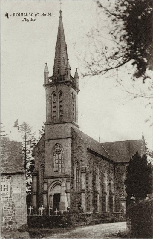 L'église Saint-Sébastien sur la commune de Rouillac au début des années 1900.