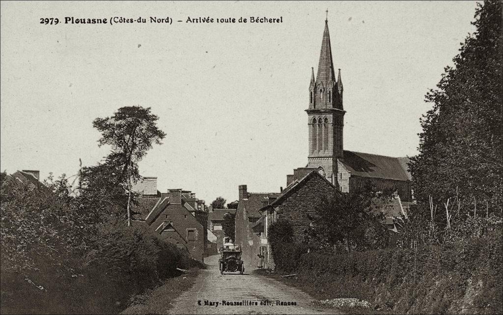 Le bourg de Plouasne au début des années 1900.