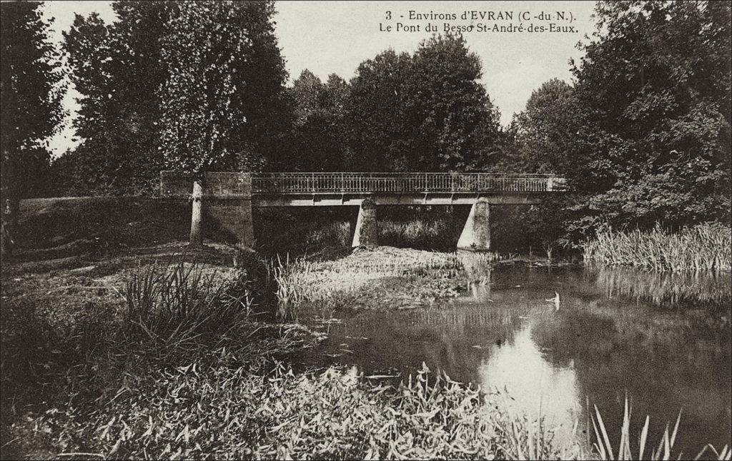 Le pont du Besso sur la commune de Saint-André-des-Eaux au début des années 1900.