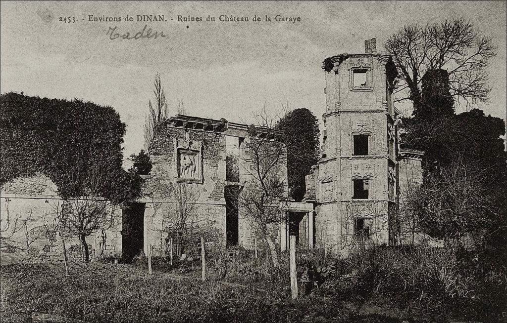 Les ruines du château de La Garaye sur la commune de Taden au début des années 1900.