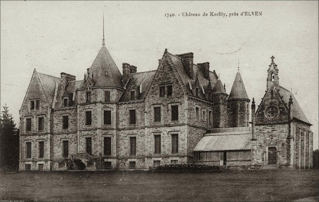 Le château de Kerfily sur la commune d'Elven au début des années 1900.