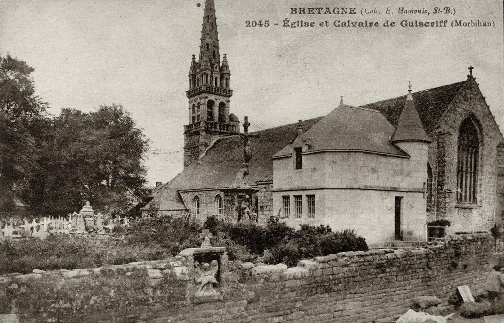 L'église Saint-Pierre-Saint-Paul sur la commune de Guiscriff au début des années 1900.