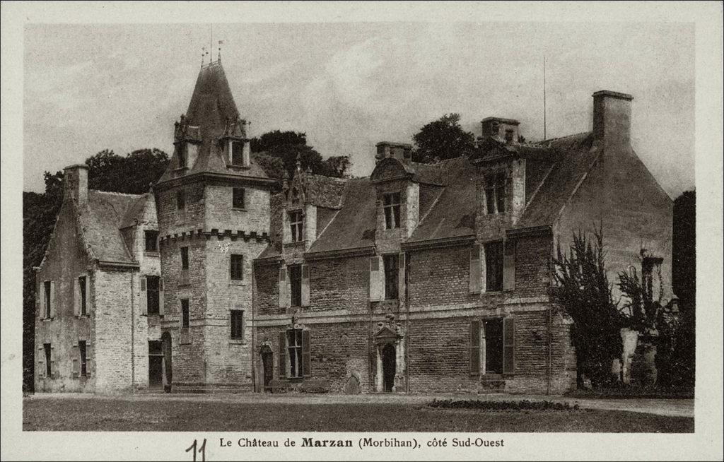 Le château de Marzan au début des années 1900.