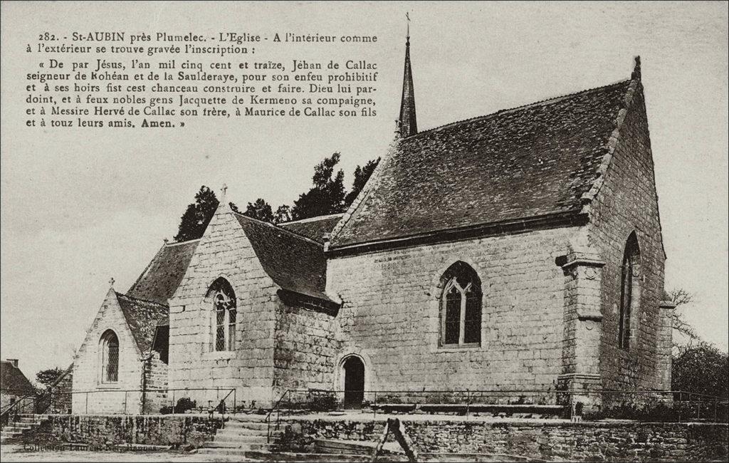 L'église Saint-Maurice de Plumelec au début des années 1900.