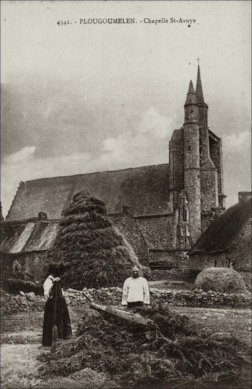 La chapelle de Saint-Avoye sur la commune de Pluneret au début des années 1900.