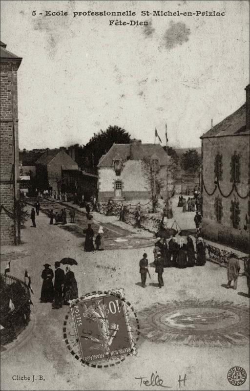 Vue de l'école professionnelle Saint-Michel-en-Priziac au début des années 1900.