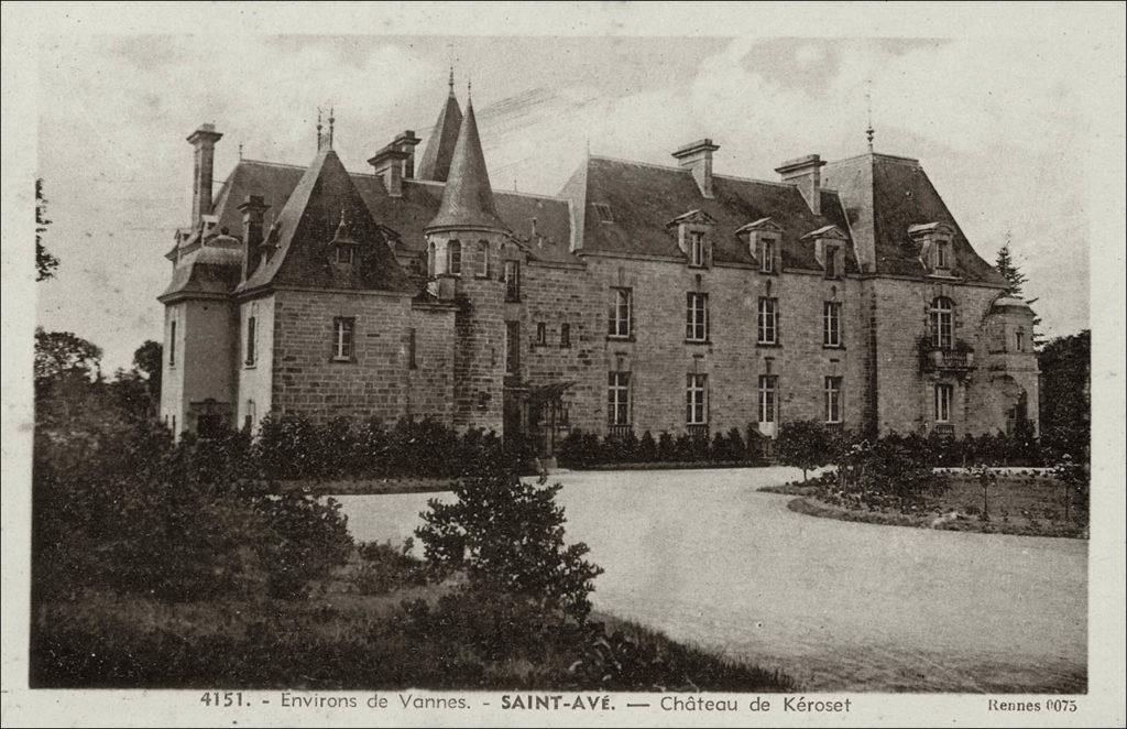 Le château de Kéroset sur la commune de Saint-Avé au début des années 1900.