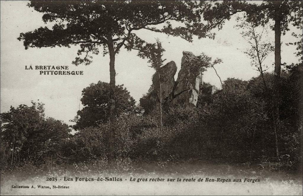 Amas rocheux sur la commune de Sainte-Brigitte au début des années 1900.