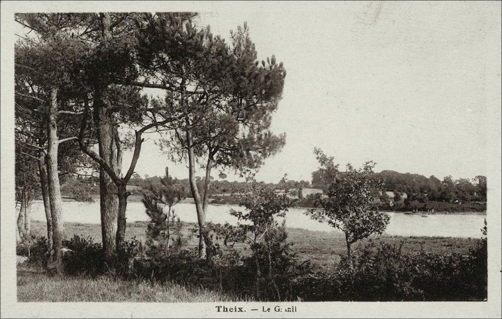 Panorama sur la commune de Theix au début des années 1900.