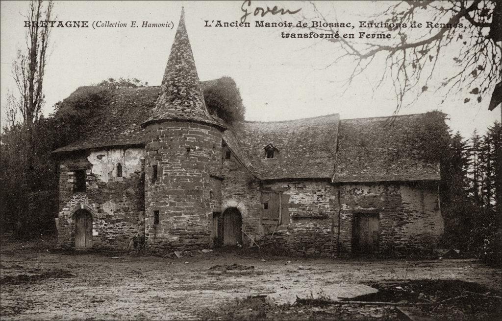 L'ancien manoir de Blossac sur la commune de Goven au début des années 1900.