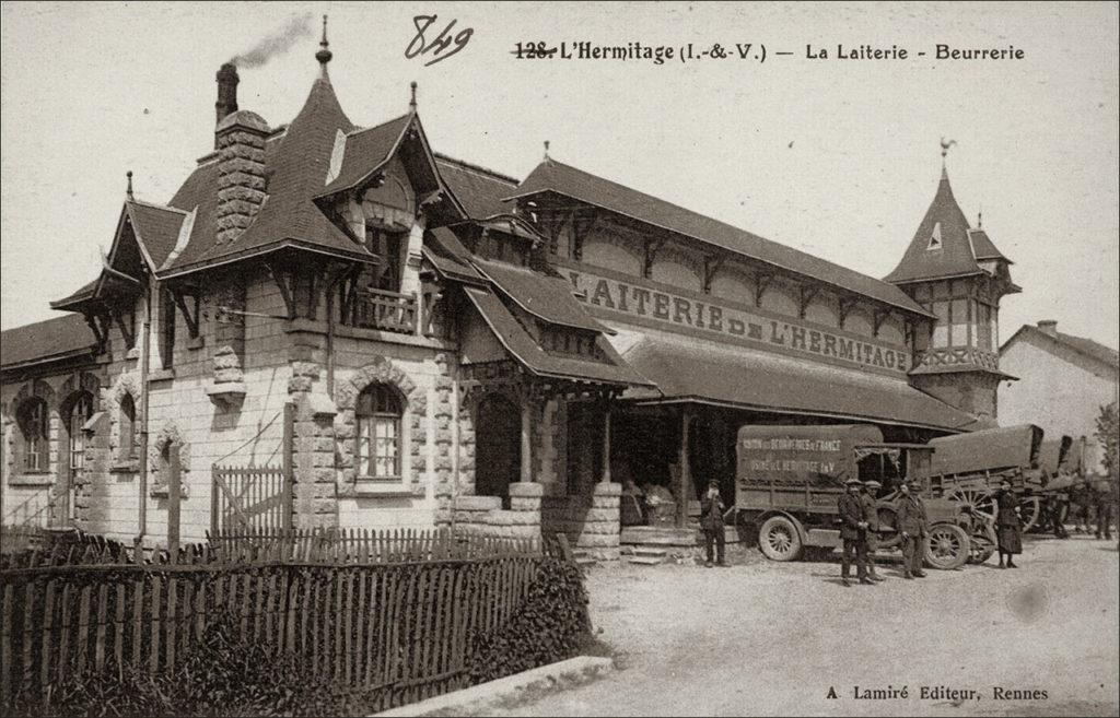 La laiterie de l'Hermitage sur la commune de l'Hermitage au début des années 1900.