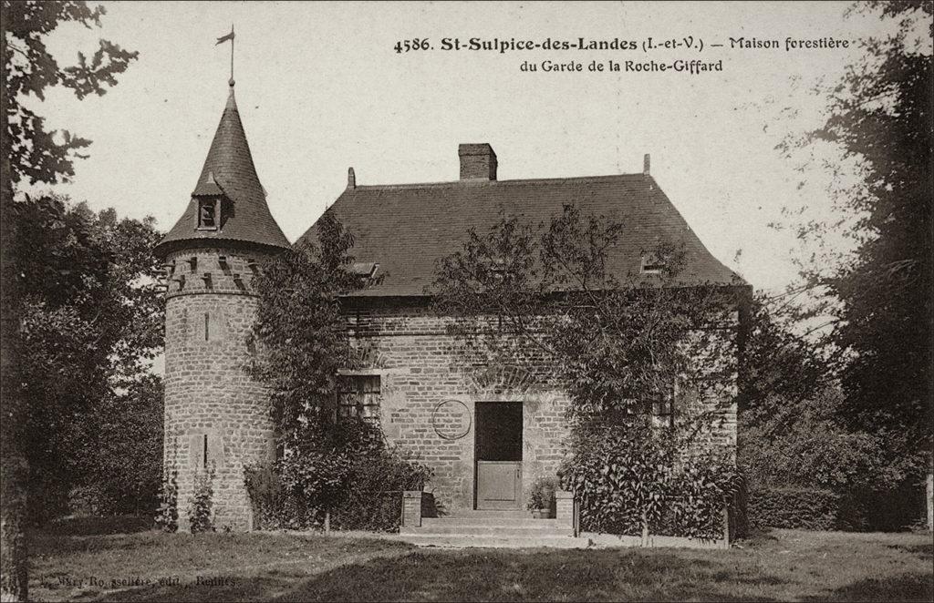 La maison forestière du garde de la Roche-Giffard sur la commune de Saint-Sulpice-des-Landes au début des années 1900.