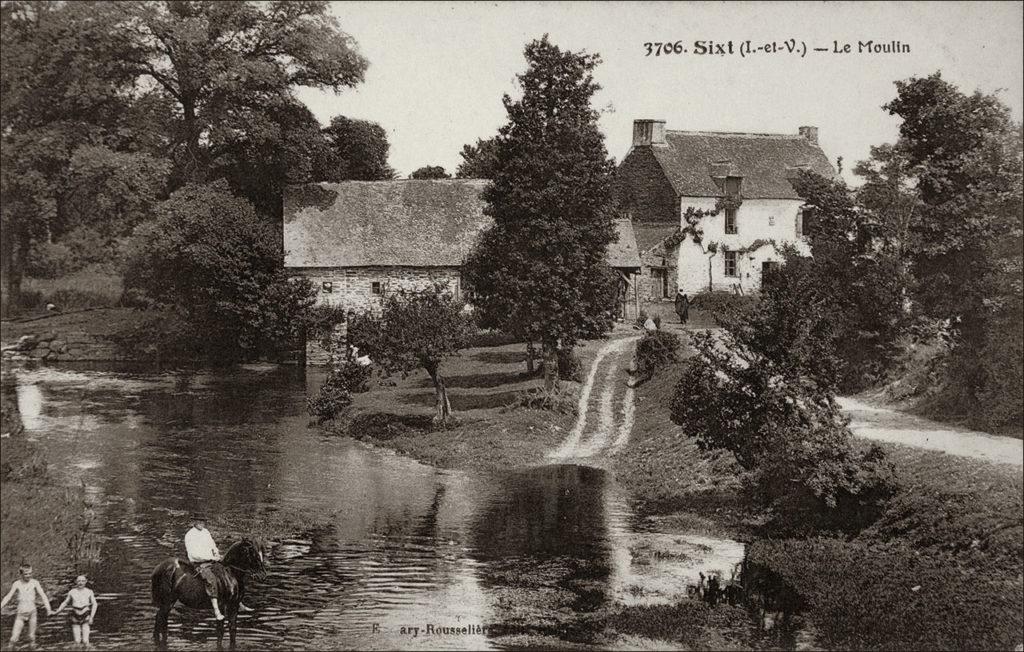 Le moulin sur la commune de Sixt-sur-Aff au début des années 1900.