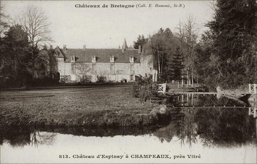 Le château de l'Espinay sur la commune de Champeaux au début des années 1900.