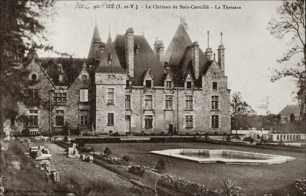 Le château de Bois Cornillé sur la commune de Cornillé au début des années 1900.
