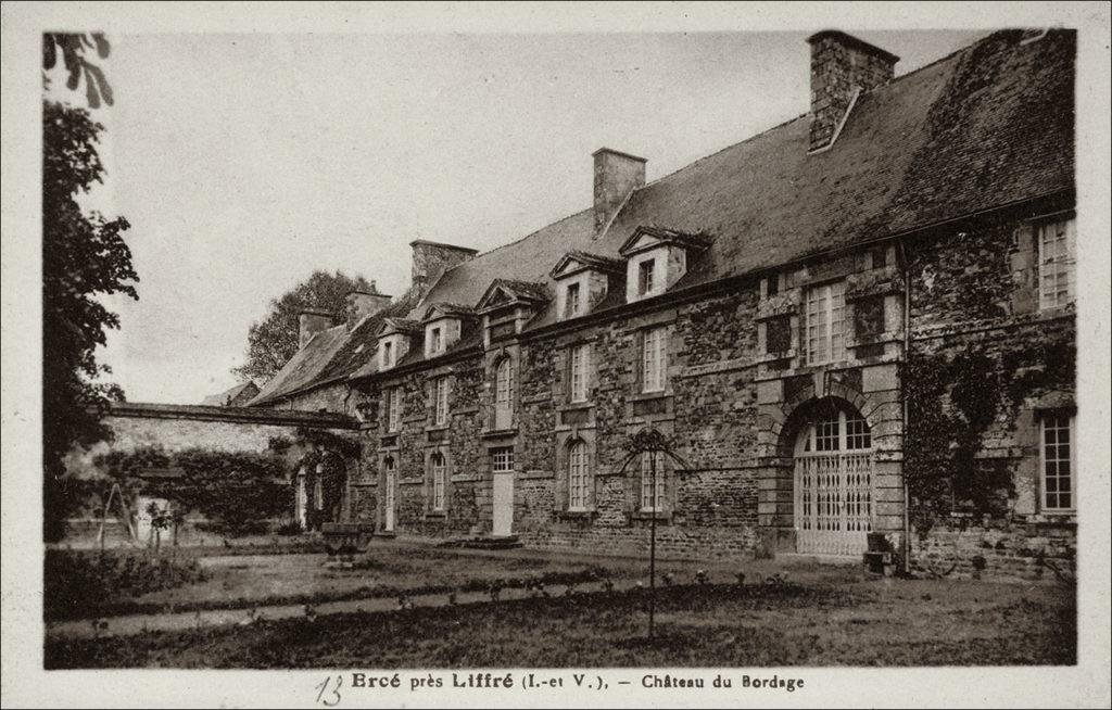 Le château du Bordage sur la commune d'Ercé-près-Liffré au début des années 1900.