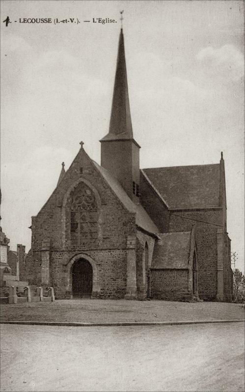 L'église Saint-Martin sur la commune de Lécousse au début des années 1900.