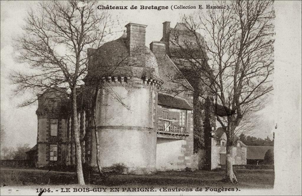 Le château du Bois-Guy sur la commune de Parigné au début des années 1900.