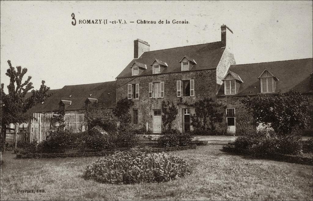 Le château de La Genais sur la commune de Romazy au début des années 1900.