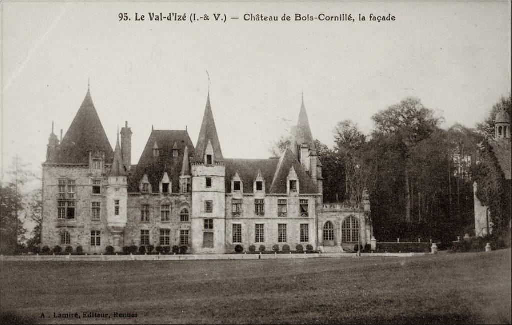 Le château du Bois Cornillé sur la commune de val d'Izé au début des années 1900.