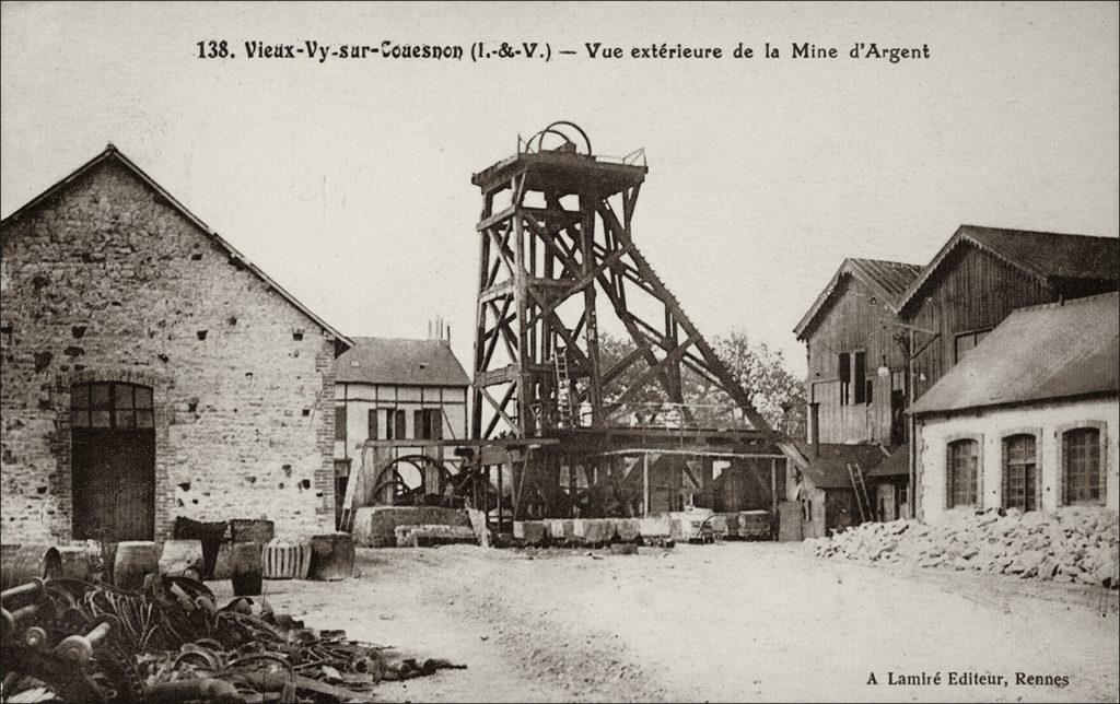La mine d'argent sur la commune de Vieux-Vy-sur-Couesnon au début des années 1900.