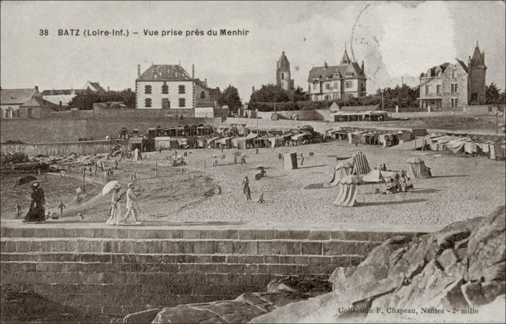 La plage de Batz-sur-Mer dans les années 1900.