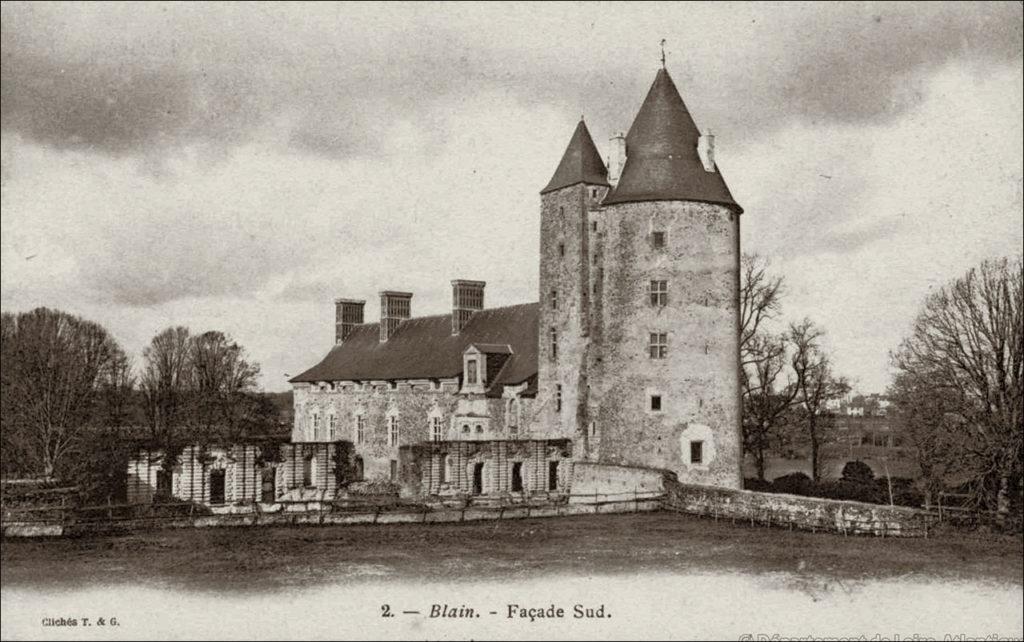 Le château de la Groulais sur la commune de Blain dans les années 1900.