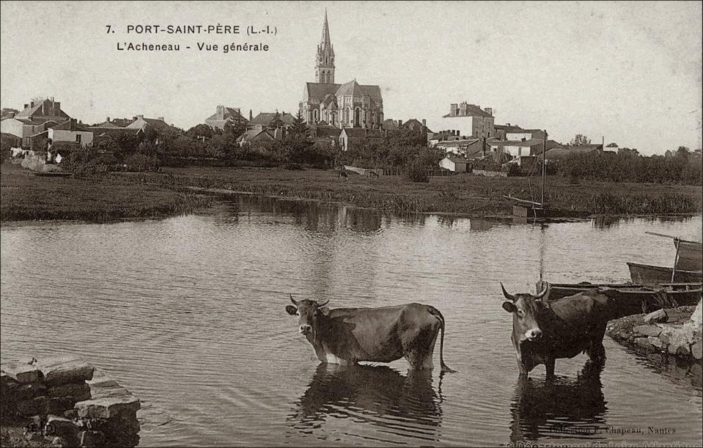 Vue générale du bourg de Port-Saint-Père dans les années 1900.