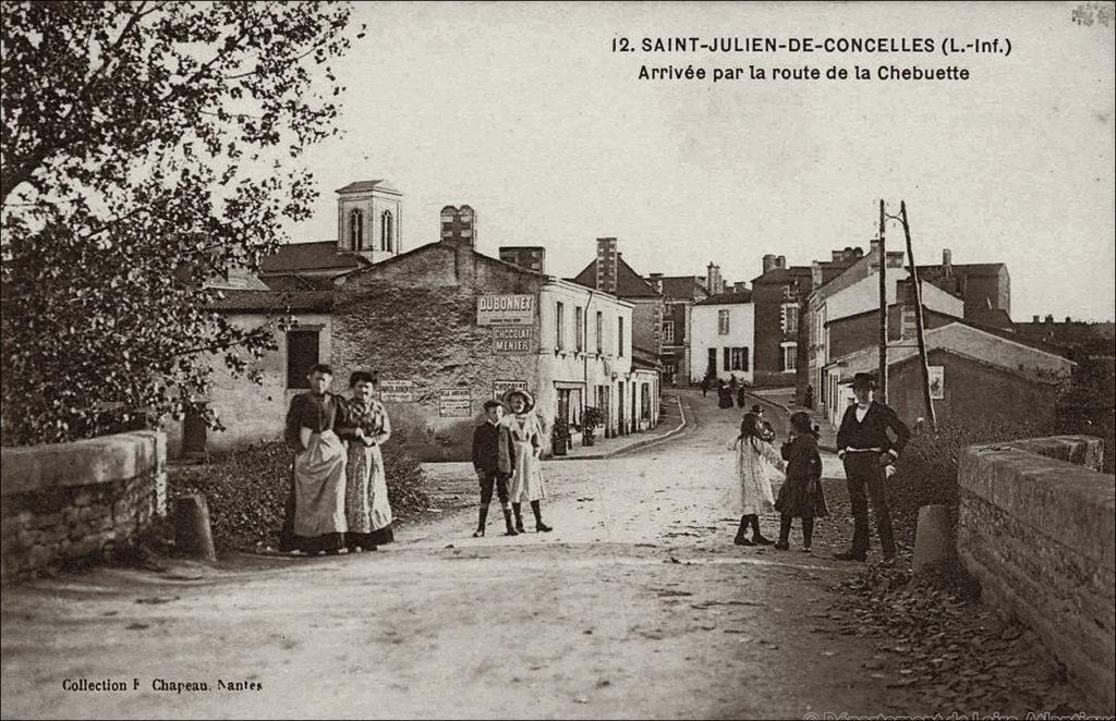 Vue du bourg de Saint-Julien-de-Concelles dans les années 1900.