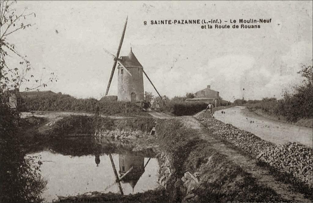 Le Moulin-Neuf sur la commune de Sainte-Pazanne dans les années 1900.