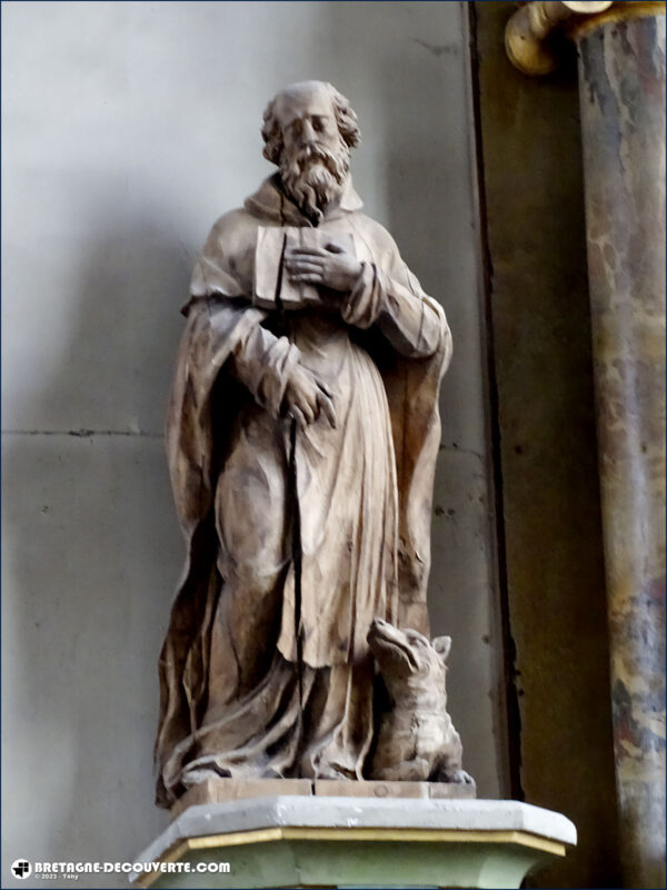 La statue de Saint-Hervé dans l'église de Plouguin.