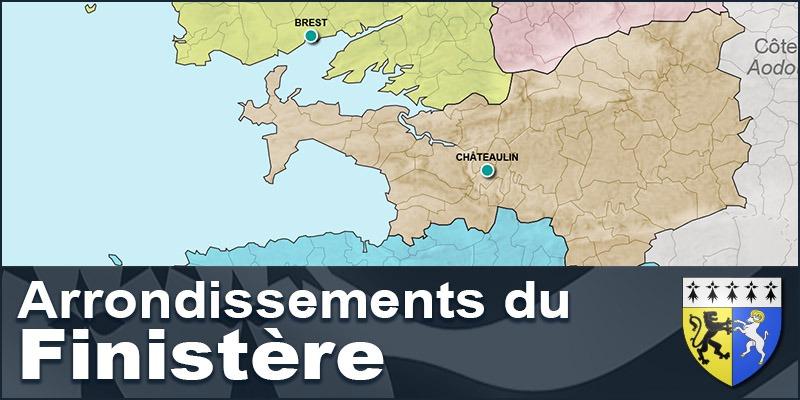 Carte des arrondissements du Finistère