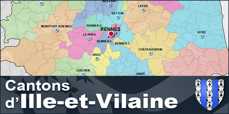 Carte des cantons de l'Ile-et-Vilaine