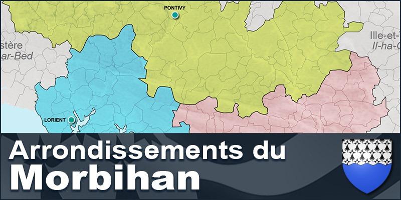 Carte des arrondissements du Morbihan